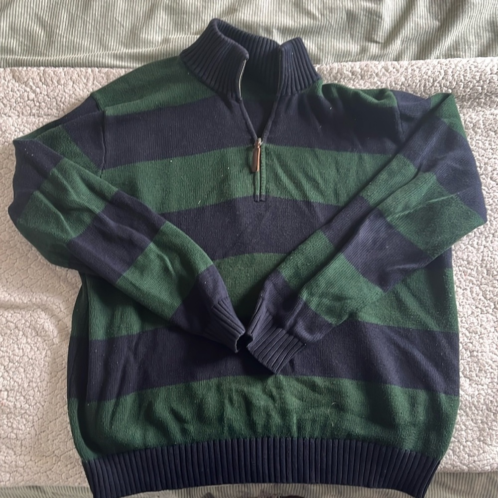 Brandy Melville Green & Navy Half Zip Sweater No Longer Sold